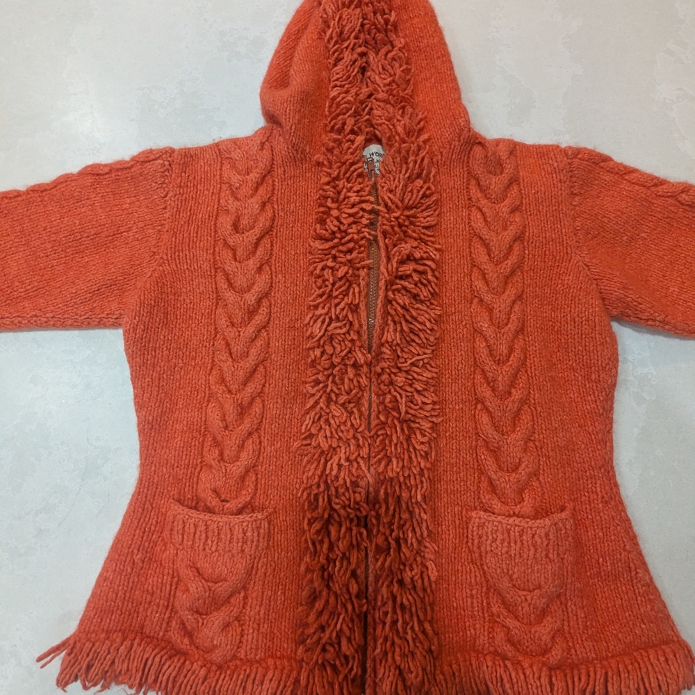 🧡 World Folk Art Handmade Wool Sweater | Colour: Burnt Orange | Size: Medium
